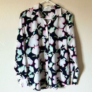 Banana Republic Floral Preppy Business Casual Chic Dillon Button Down Shirt M